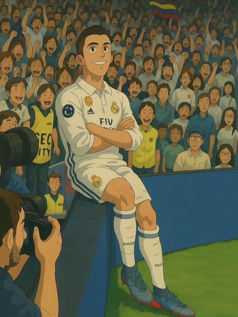 Tổng hợp 250+ hình ảnh Ronaldo anime chất lượng nhất CR7 anime ngồi trên quả bóng sân cỏ nghỉ ngơi
