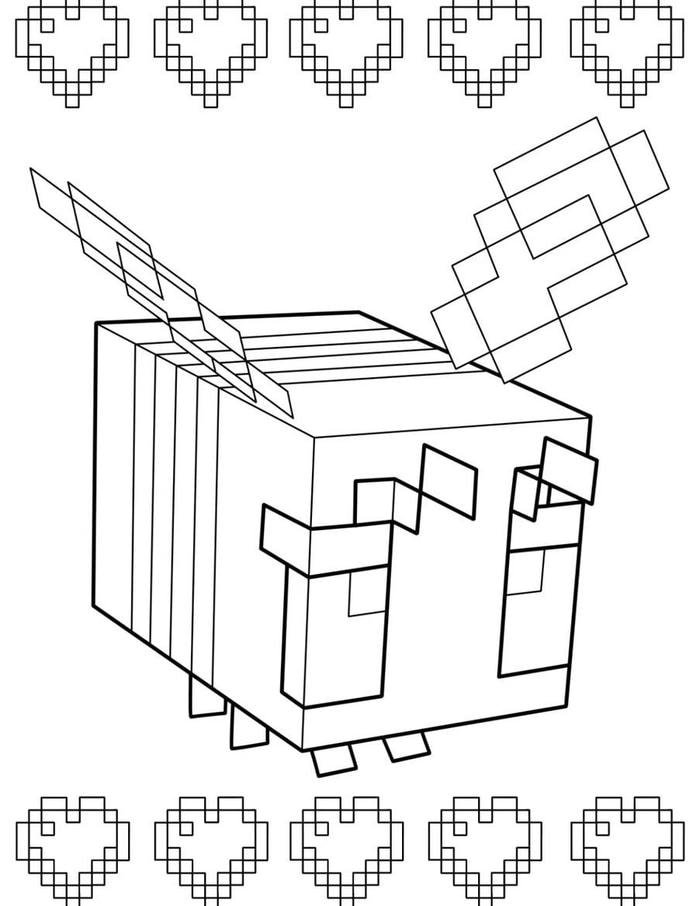 Con ong minecraft bay lượn trong khu vườn hoa