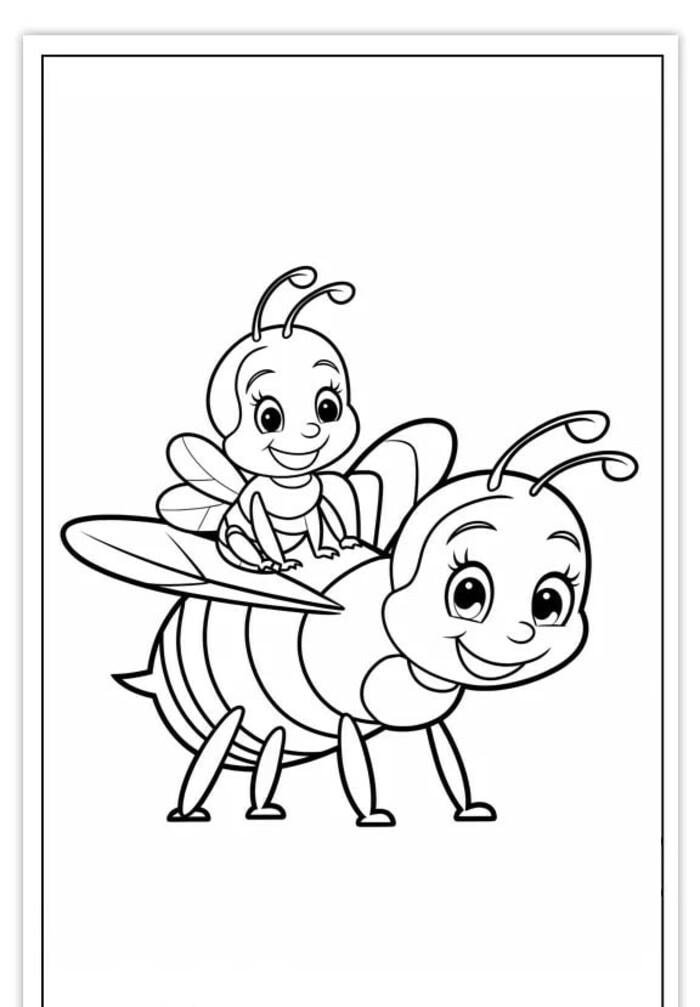 Con ong vàng dễ thương tô màu