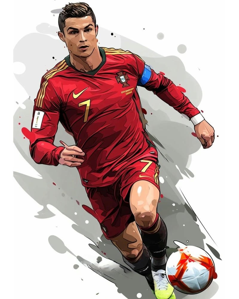 Tổng hợp 250+ hình ảnh Ronaldo anime chất lượng nhất Cristiano Ronaldo anime dẫn bóng khéo léo trên nền trắng