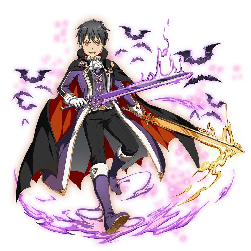 Fanart Kirito trang phục halloween áo choàng dơi ma quái bí ẩn