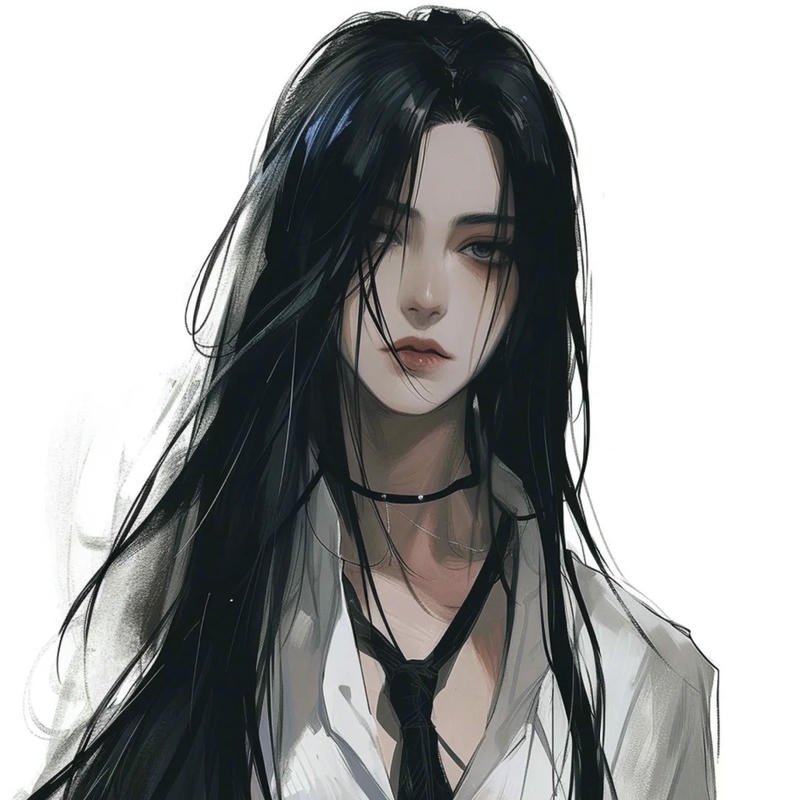 Hình ảnh avatar anime nữ học đường ngầu lạnh lùng mặc sơ mi trắng