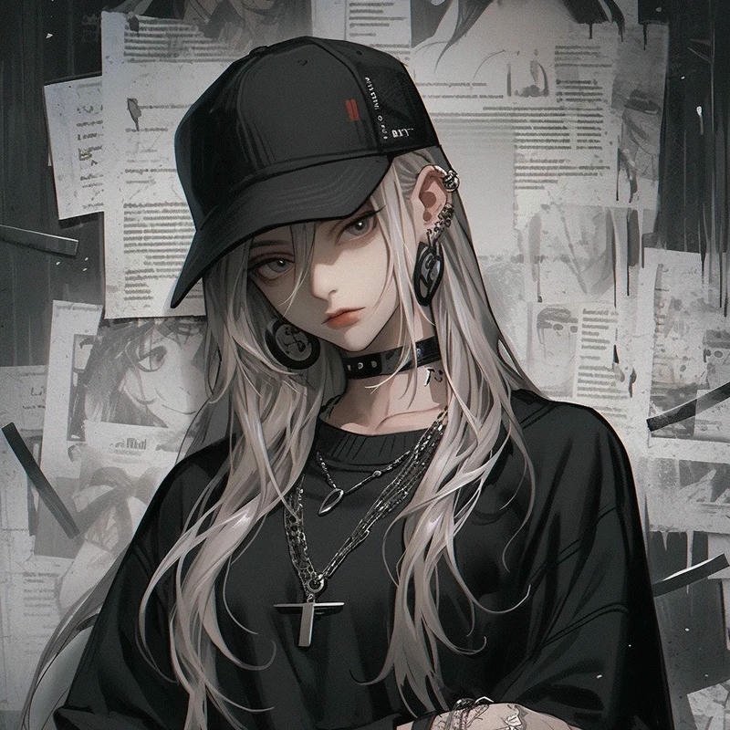 Hình ảnh avatar anime nữ ngầu lạnh lùng đội mũ và đeo khẩu trang