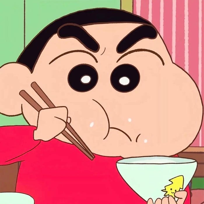 Hình avatar Shin ăn cơm má phồng trông rất đáng yêu