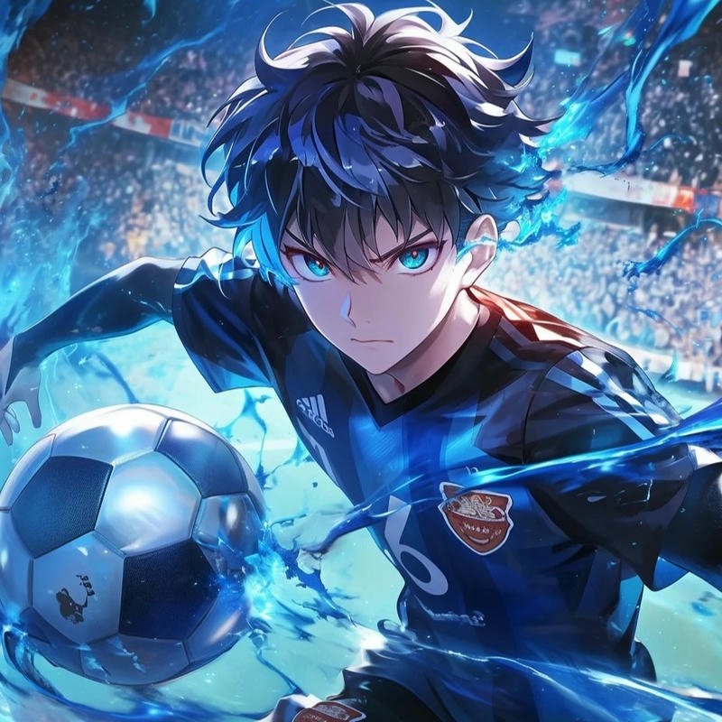 Hình avatar anime bóng đá đẹp cầu thủ dẫn bóng