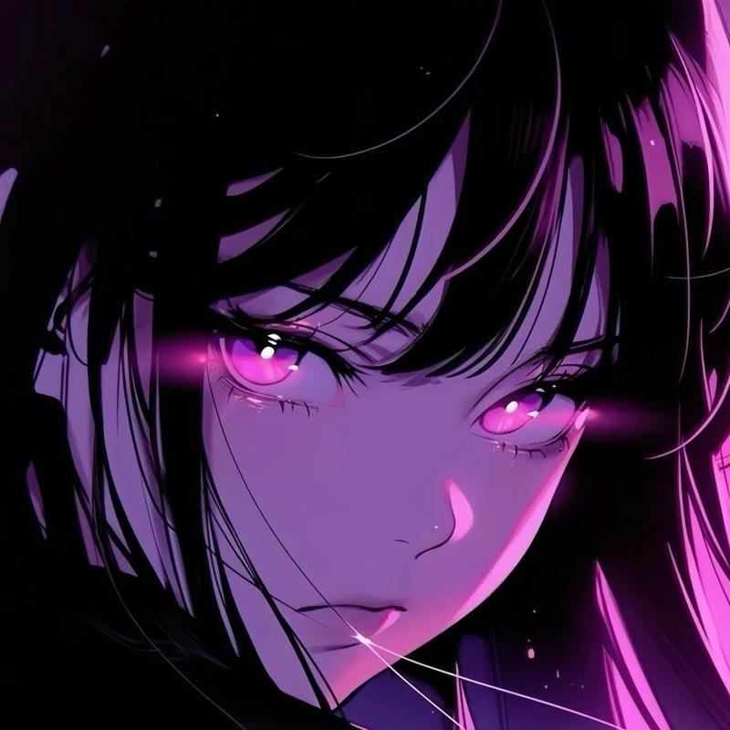 Hình avatar anime nữ ma mị ngầu lạnh lùng với đôi mắt phát sáng