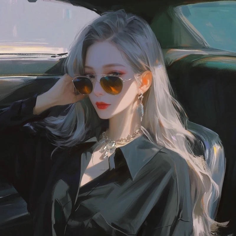 Hình avatar anime nữ ngầu lạnh lùng đeo kính râm cầm thuốc lá