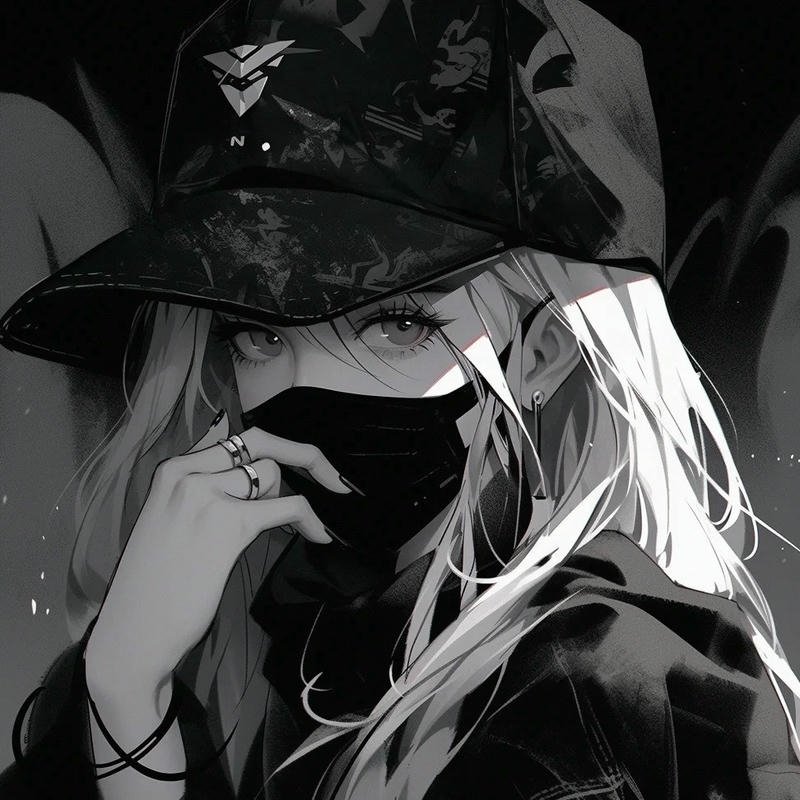 Hình avatar anime nữ phù thủy ngầu lạnh lùng đội mũ che mặt