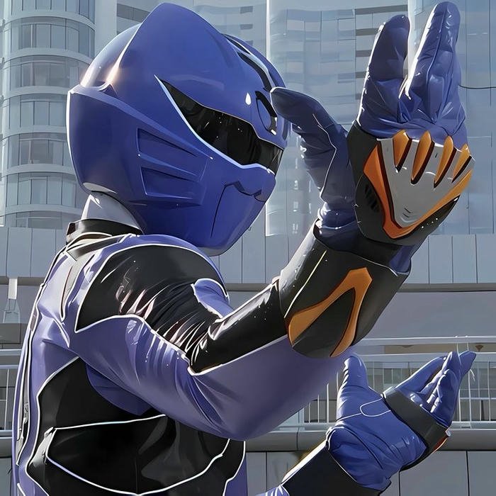 Hình avatar power ranger xanh dương thế võ đẹp mắt