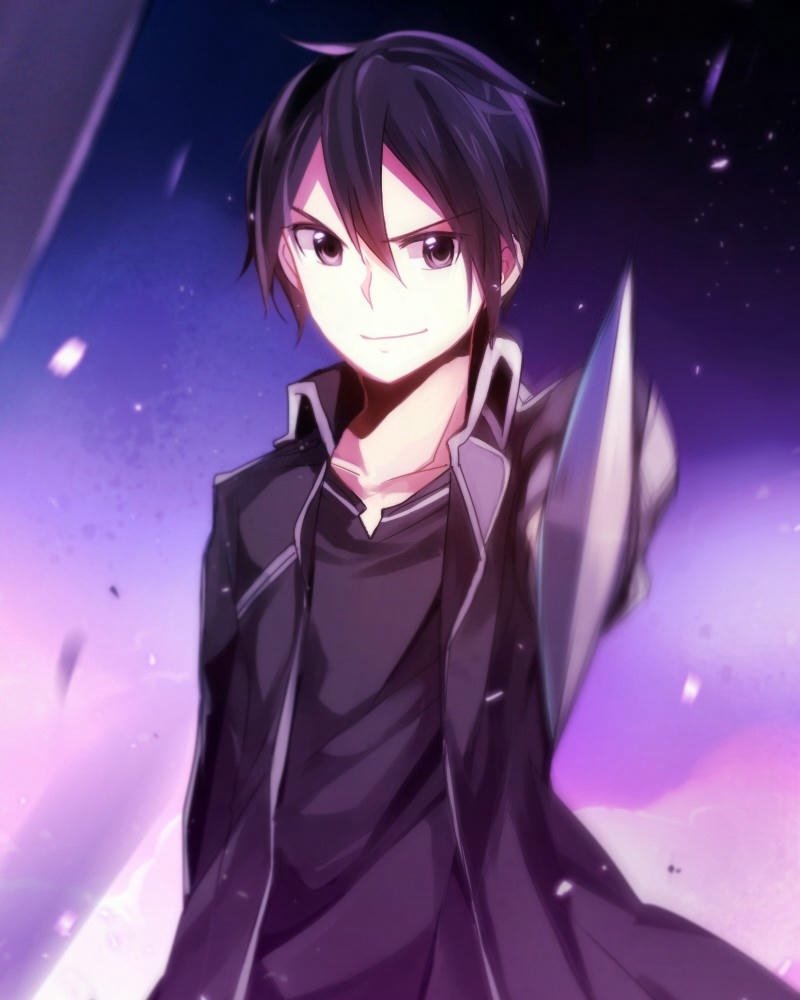 Hình nền Kirito song kiếm tím ảo diệu cực kỳ mạnh mẽ ngầu