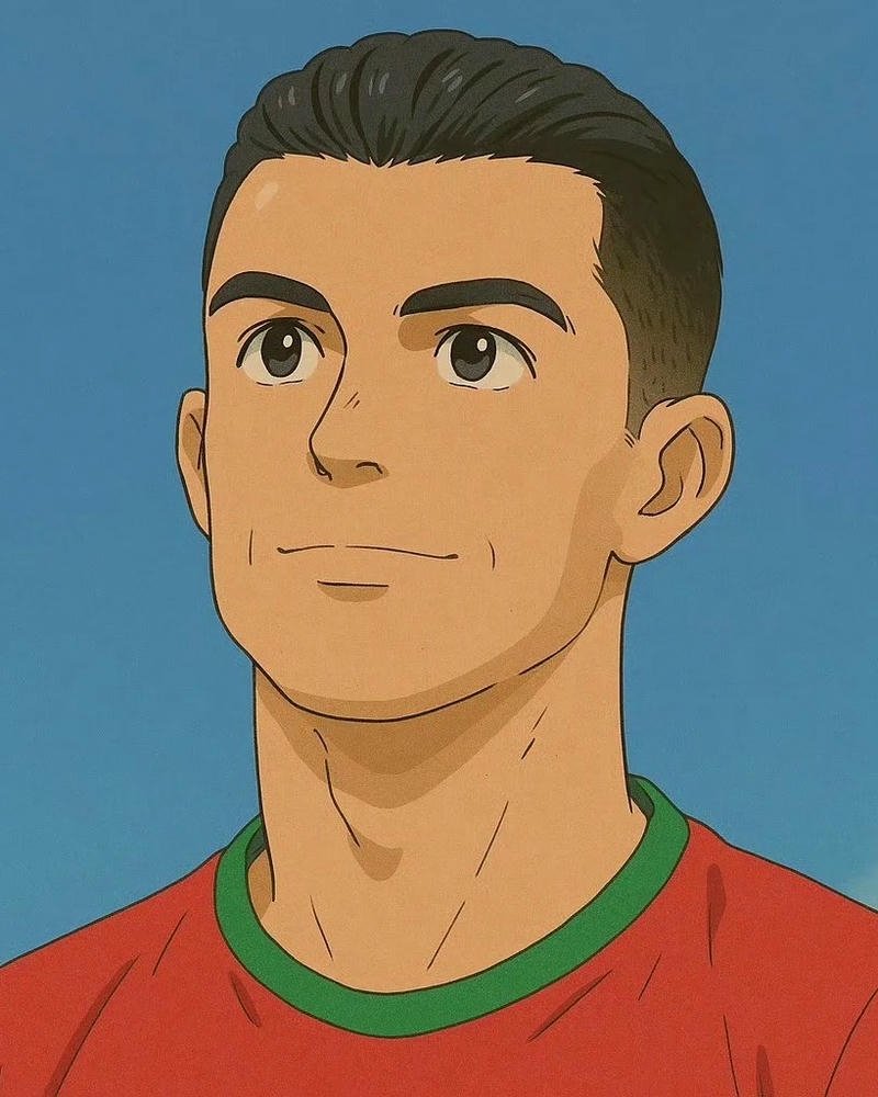 Tổng hợp 250+ hình ảnh Ronaldo anime chất lượng nhất Hình nền Ronaldo cười mỉm hiền lành trong màu áo tuyển