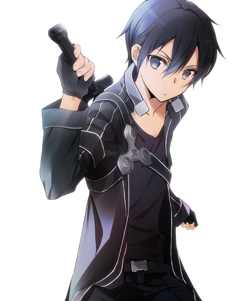 Kirito hắc kiếm sĩ thủ thế chuẩn bị rút kiếm đen cực ngầu