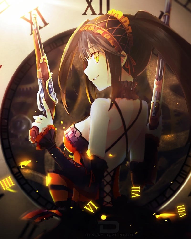 Tổng hợp 88+ hình ảnh Kurumi anime đẹp lạnh lùng nhất Kurumi anime cầm súng dài đứng trước bánh răng vàng