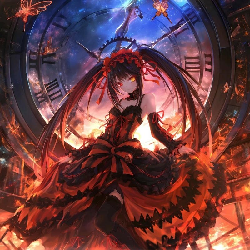 Tổng hợp 88+ hình ảnh Kurumi anime đẹp lạnh lùng nhất Kurumi anime chiến đấu trước mặt đồng hồ thời gian