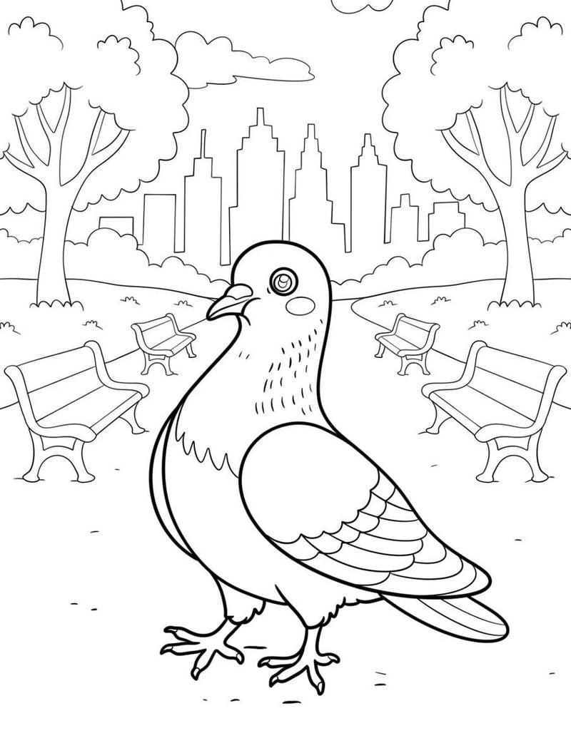 Tranh tô màu chim ngộ nghĩnh