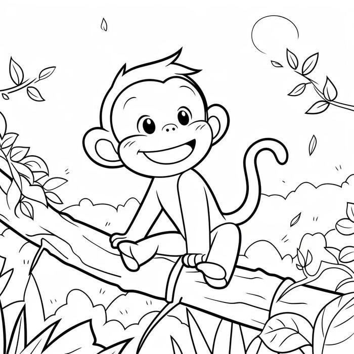 chủ đề vui nhộn cho bé tranh con khỉ tô màu