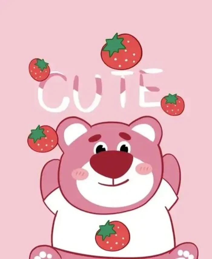 gấu dâu chibi dùng nhắn tin