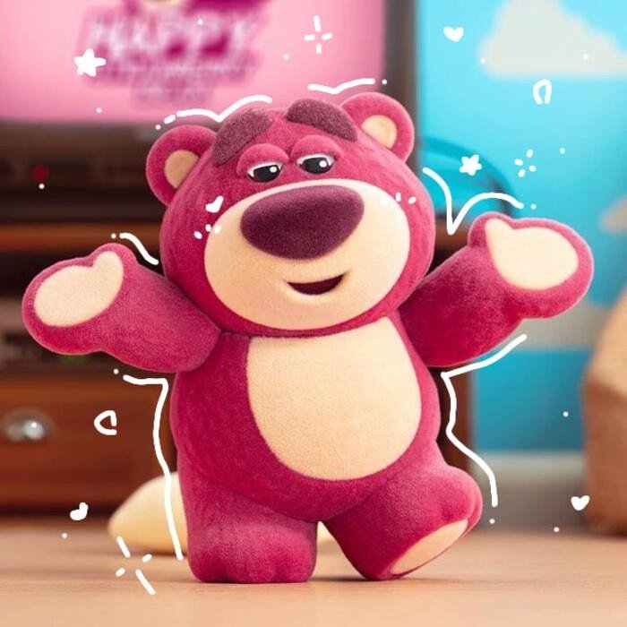 gấu dâu dễ thương thiết kế sticker