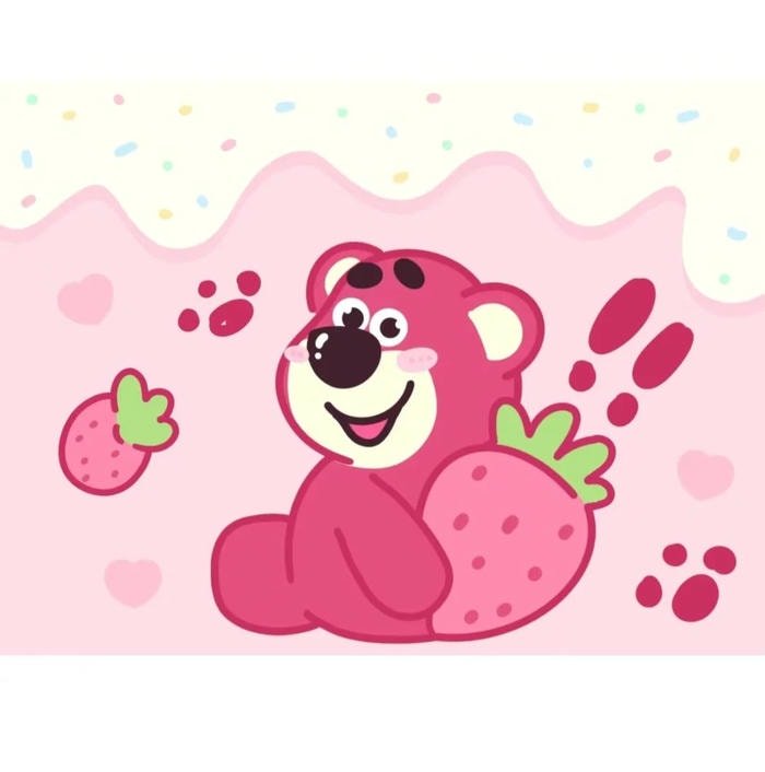 gấu dâu hoạt hình phong cách kawaii
