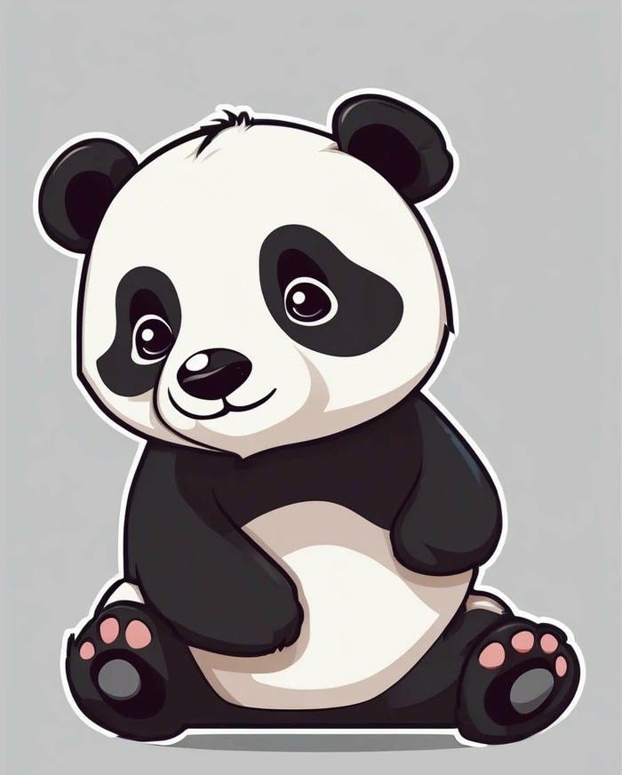 gấu trúc chibi đáng yêu sticker