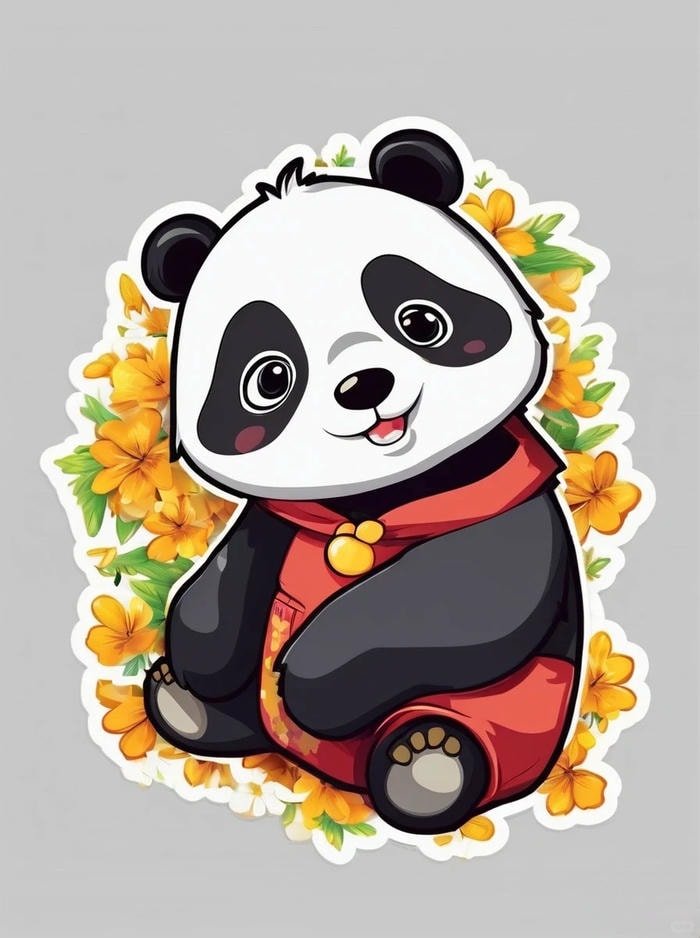 gấu trúc hoạt hình cute dùng chat