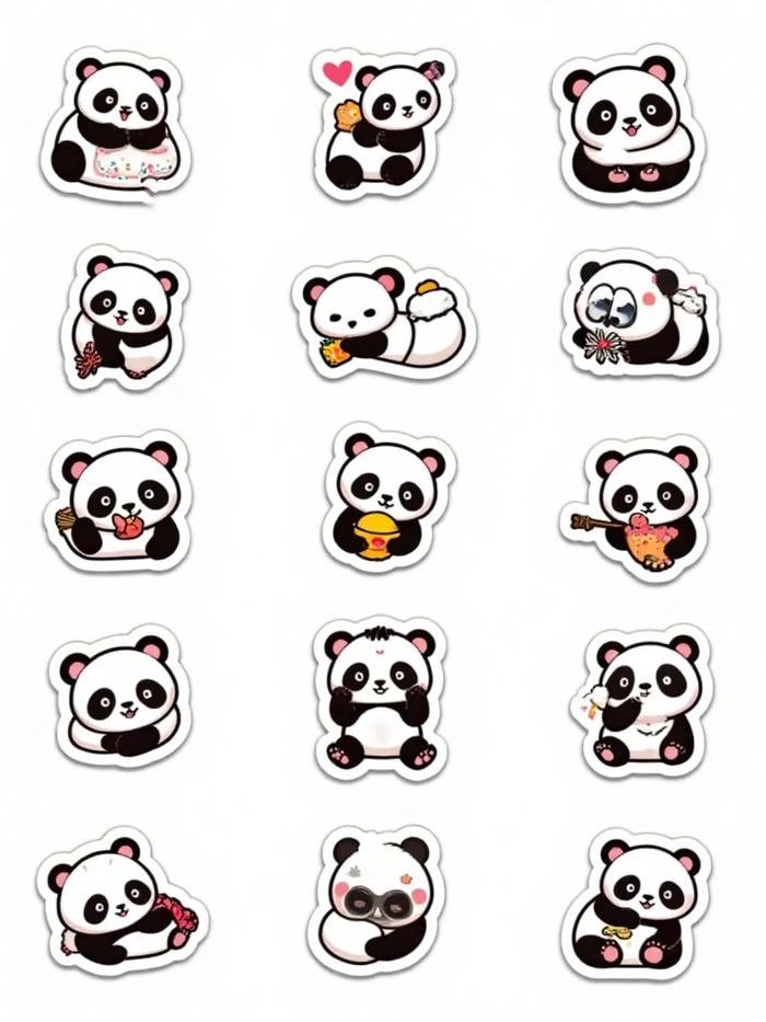 gấu trúc hoạt hình dùng làm sticker