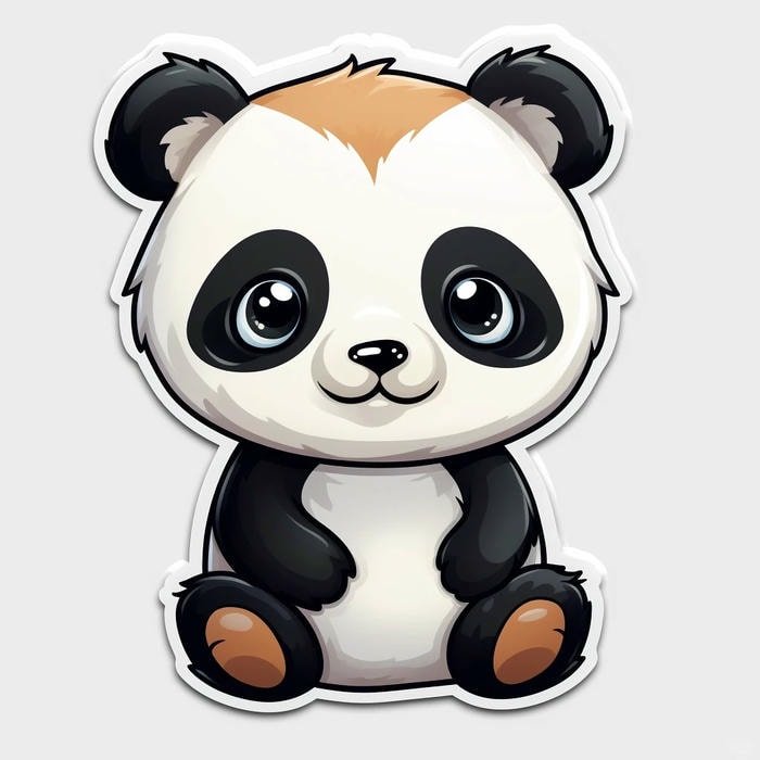 gấu trúc hoạt hình thiết kế sticker