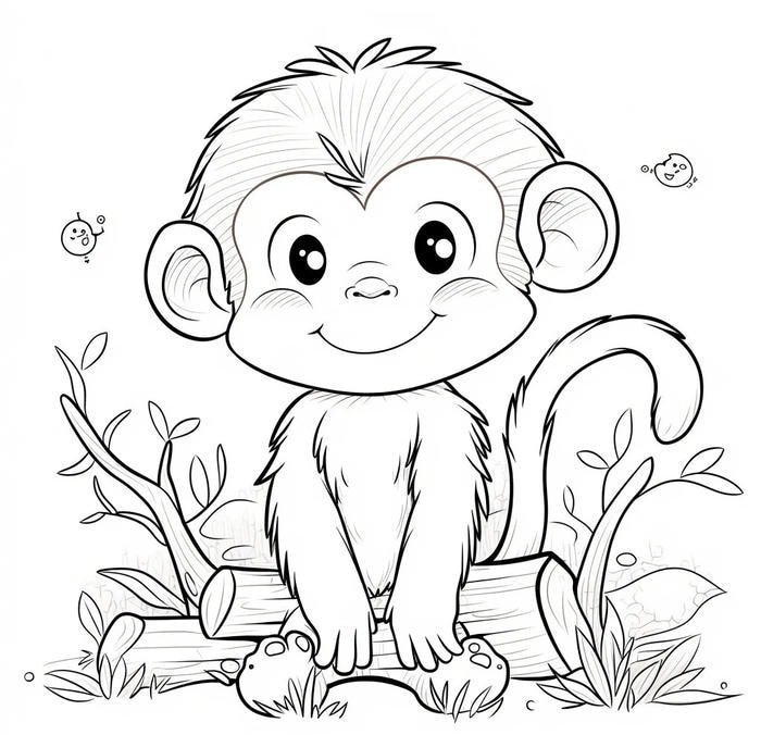 giờ học mỹ thuật nhẹ tranh tô màu con khỉ