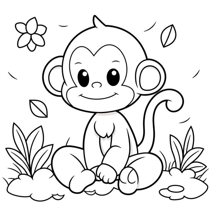 giờ mỹ thuật cho trẻ tô màu con khỉ
