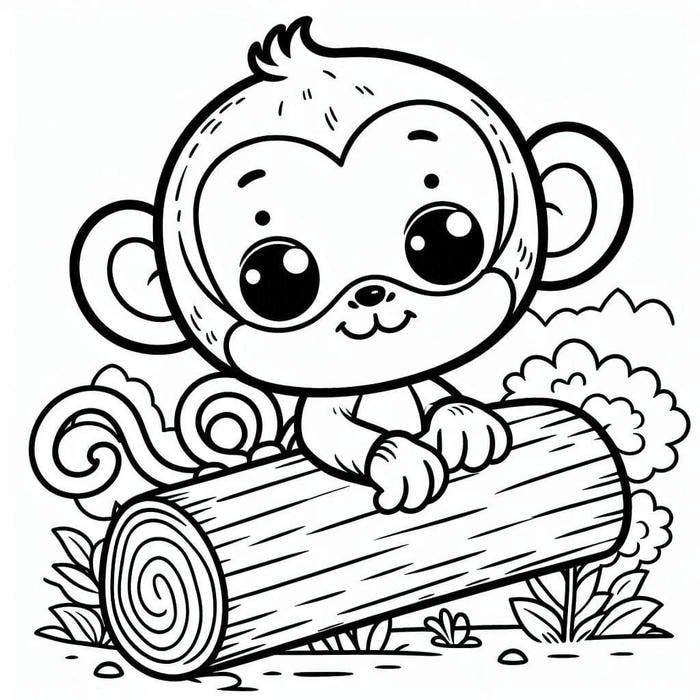 hình ảnh con khỉ tô màu vui nhộn