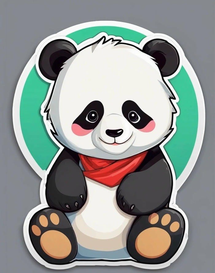 panda dễ thương thiết kế sticker