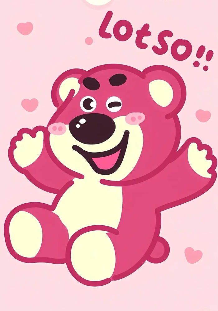 sticker gấu ăn dâu dễ thương