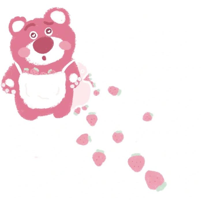 sticker gấu dâu hoạt hình dễ thương
