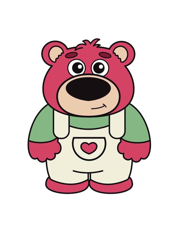sticker gấu dâu pastel nhẹ nhàng