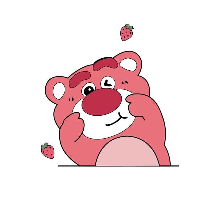 sticker gấu dâu phong cách ngọt ngào