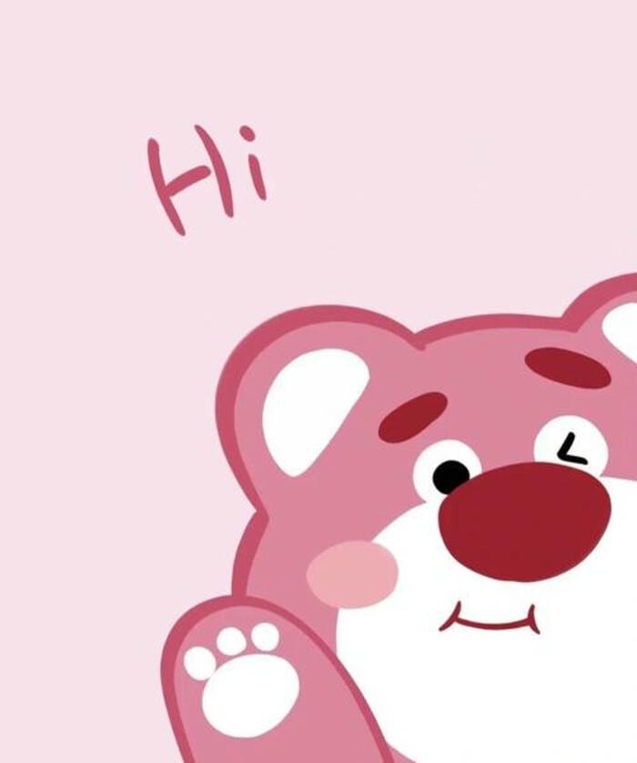 sticker gấu dâu tông hồng dễ thương