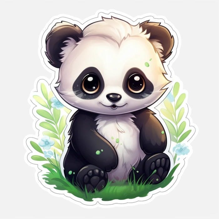 sticker gấu trúc dễ thương cho teen