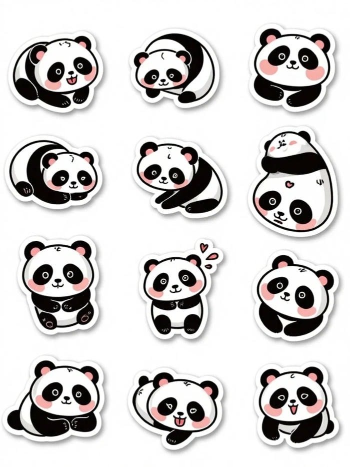 sticker gấu trúc dễ thương đáng yêu