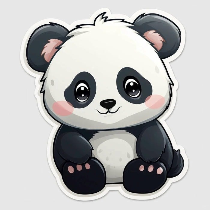sticker gấu trúc phong cách ngộ nghĩnh