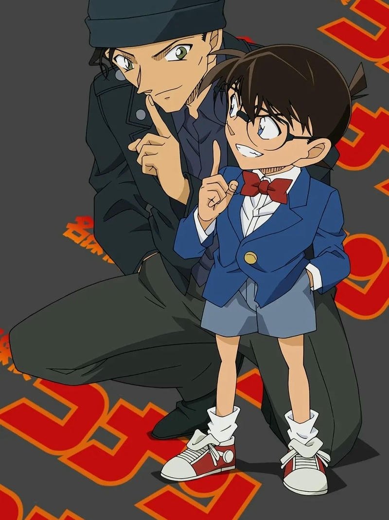 Ảnh Conan đứng tự tin bên cạnh đặc vụ Akai Shuichi cực ngầu