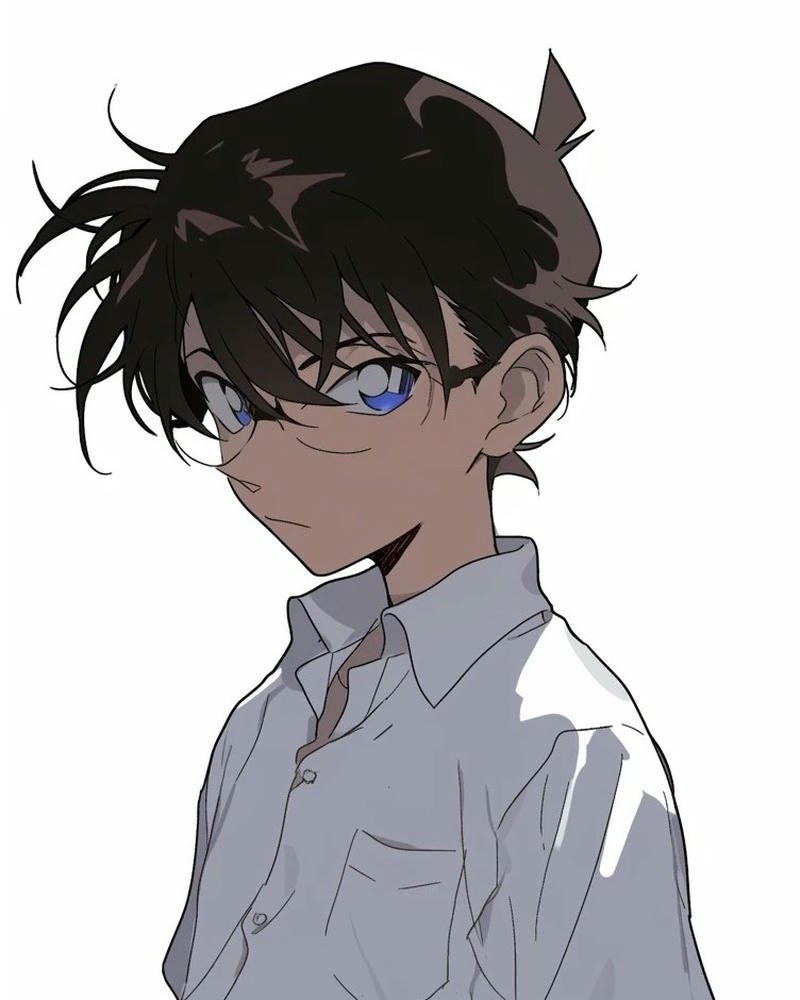 Ảnh Conan nét vẽ chì đen trắng góc nghiêng rất đẹp trai