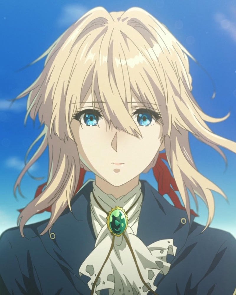 Ảnh Violet Evergarden cận mặt xinh đẹp đôi mắt long lanh