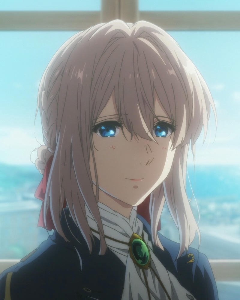 Ảnh Violet Evergarden đứng trước biển trời mênh mông bát ngát