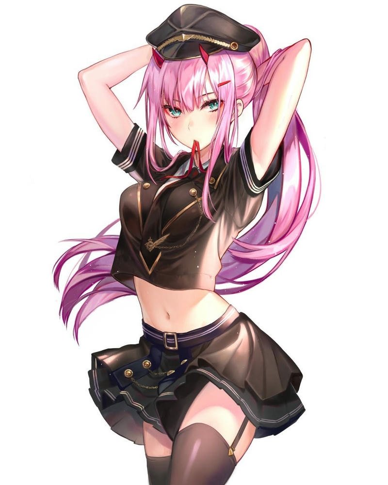 Ảnh Zero Two mặc đồ đen quyến rũ dáng đẹp