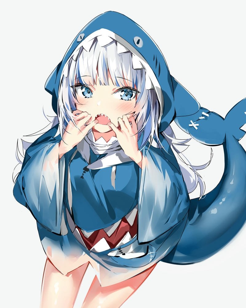Ảnh anime cá mập cô bé trùm mũ cá mập dễ thương