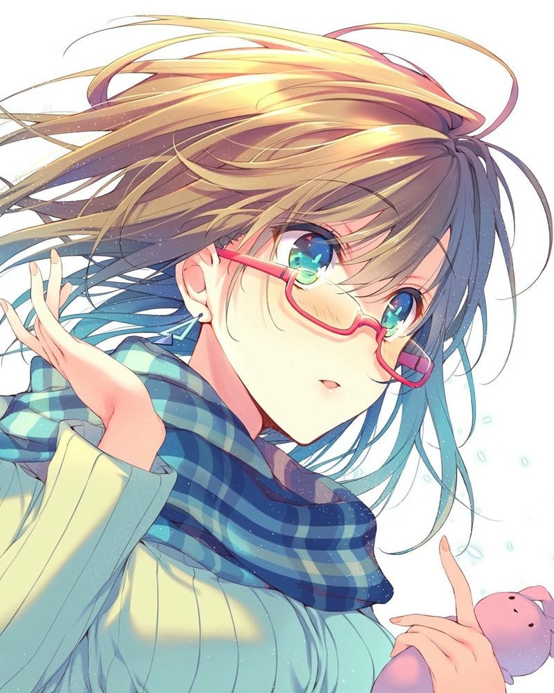 Ảnh anime đeo kính gương mặt tinh tế đầy ấn tượng