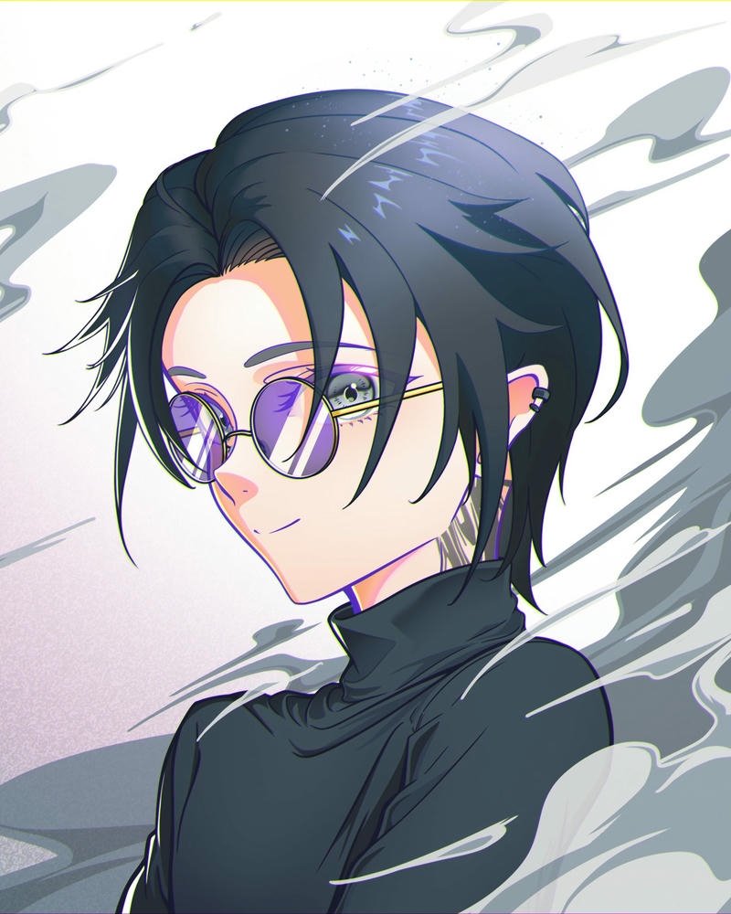 Ảnh anime đeo kính phong vị trí thức khá ấn tượng