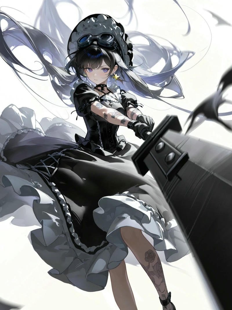 Ảnh anime nữ cầm kiếm biểu cảm nghiêm nghị giàu sức hút