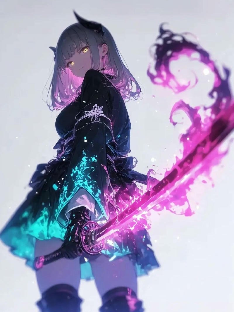 Ảnh anime nữ cầm kiếm dáng đứng dứt khoát đầy khí chất