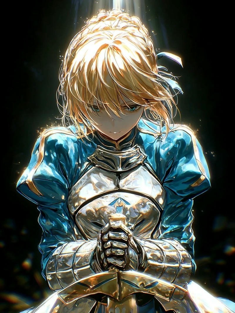 Ảnh anime nữ cầm kiếm gương mặt sắc lạnh đầy cá tính
